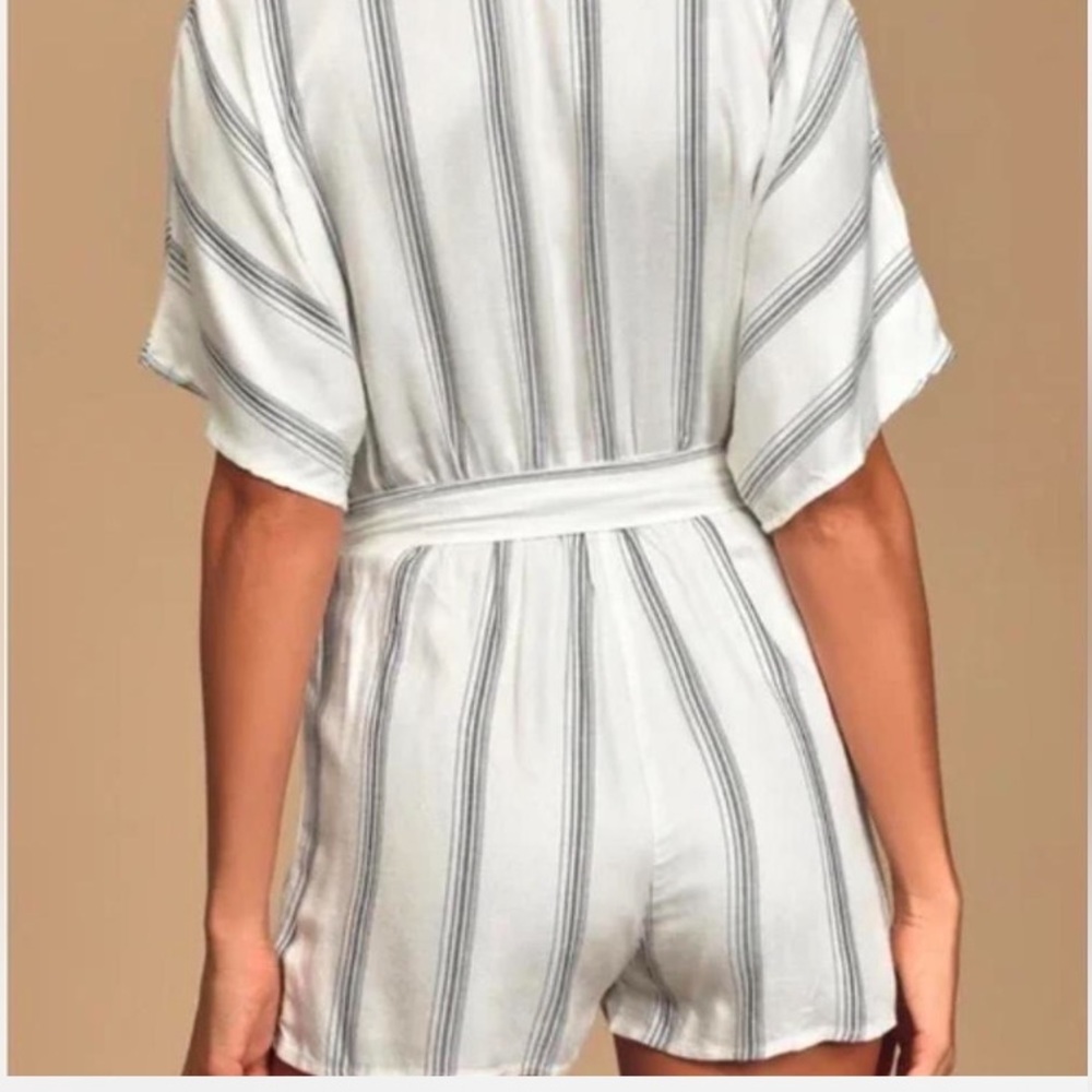 Lulus striped wrap around romper - Picture 3 of 6